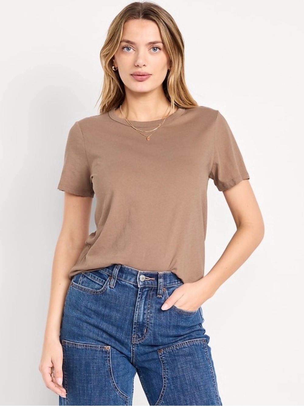 NWT Old Navy Short Sleeve Crewneck Tee in Driftwood (Taupe Brown)
